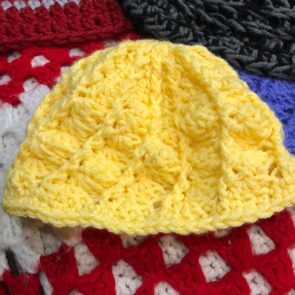 Child’s or adult crocheted beanie.